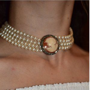Sterling Silver Cameo Choker